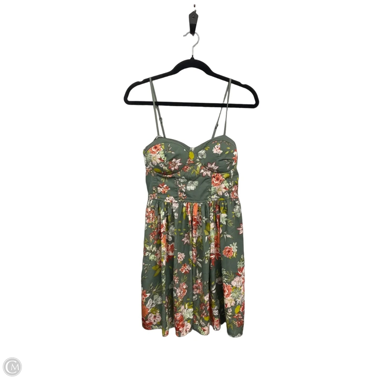 Dress Casual Short By Clothes Mentor In Green & Orange, Size: L