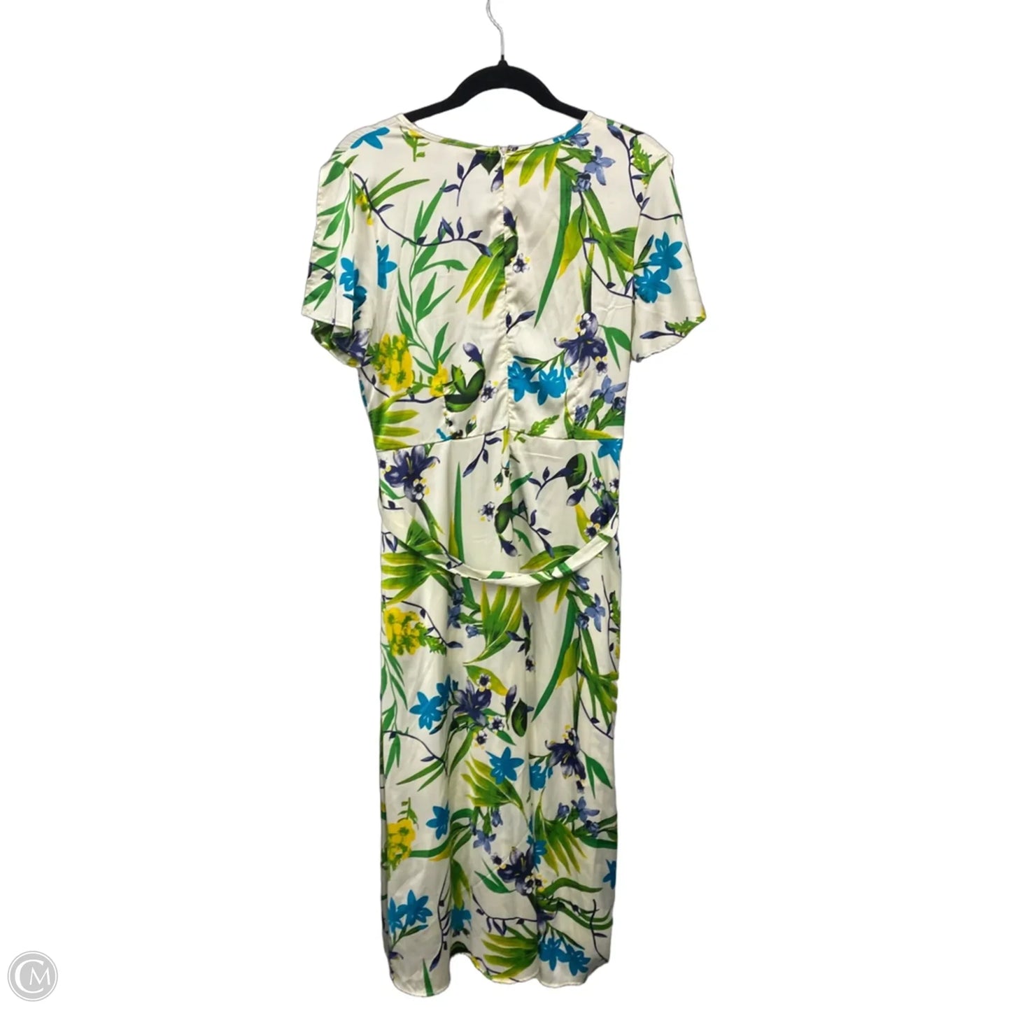 Dress Casual Midi By Sofia By Sofia Vergara In Cream & Green, Size: L