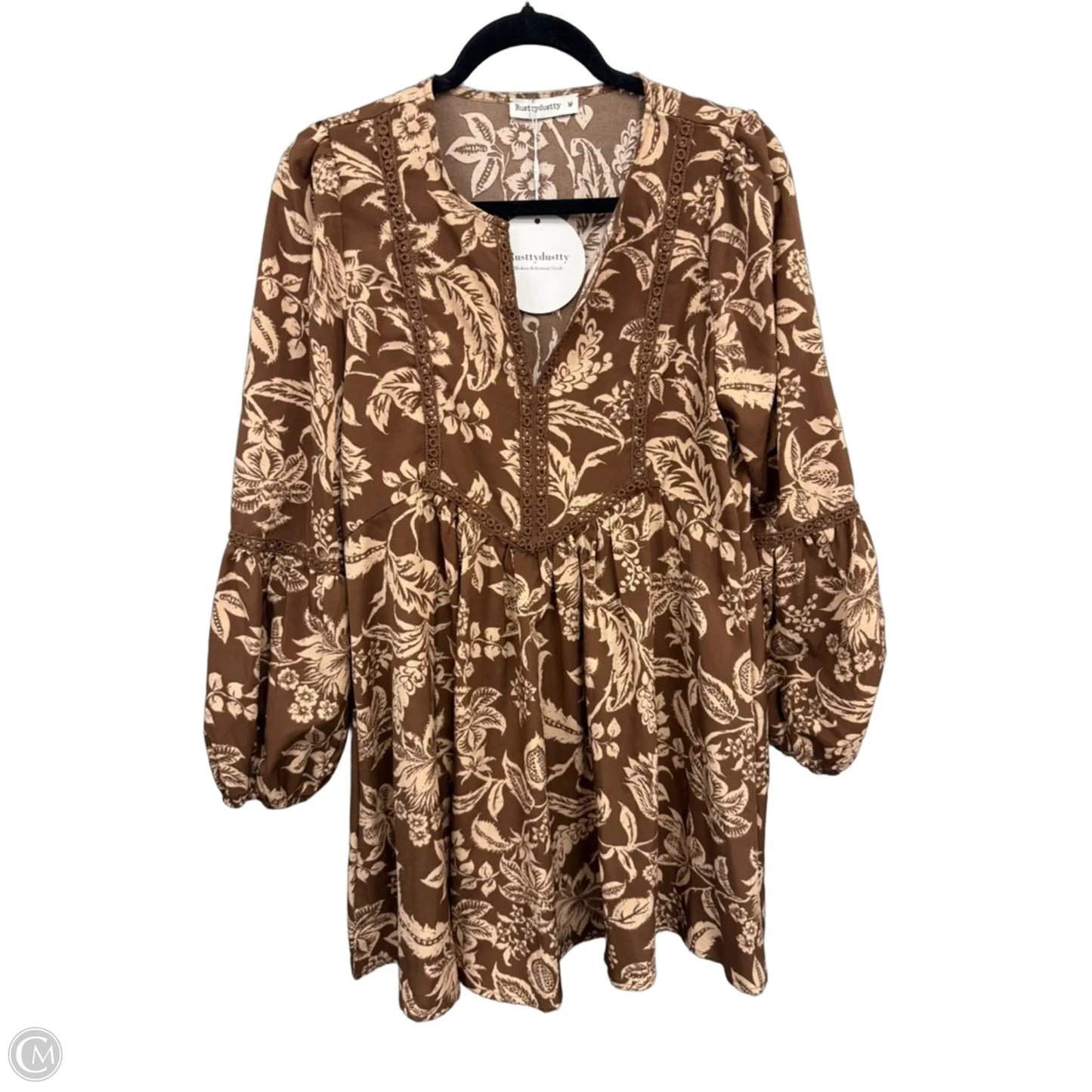 Dress Casual Short By Rusttydustty In Brown & Cream, Size: M