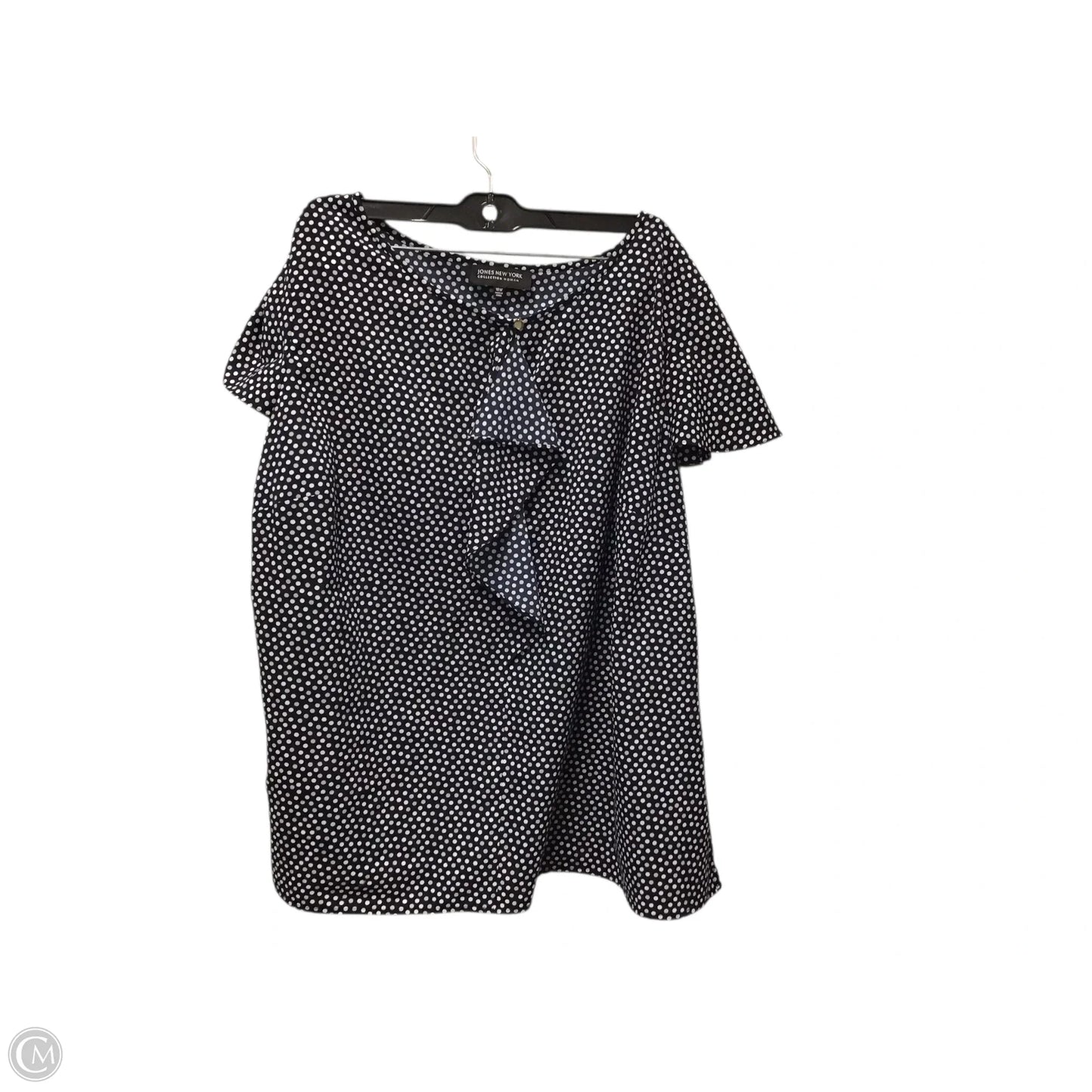 Blouse Short Sleeve By Jones New York In Polkadot Pattern, Size: 18