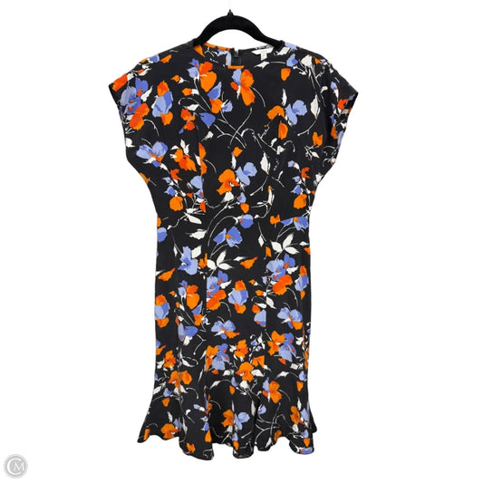Dress Casual Midi By Joie In Black & Orange, Size: 4