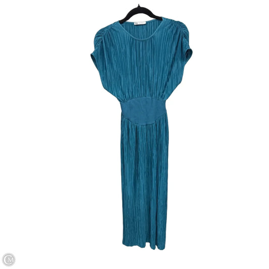 Dress Casual Midi By Zara In Teal, Size: M
