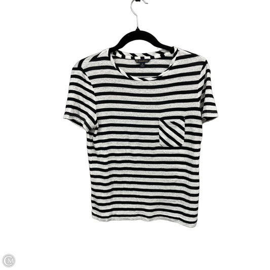 Top Short Sleeve By Brooks Brothers In Black & White, Size: M