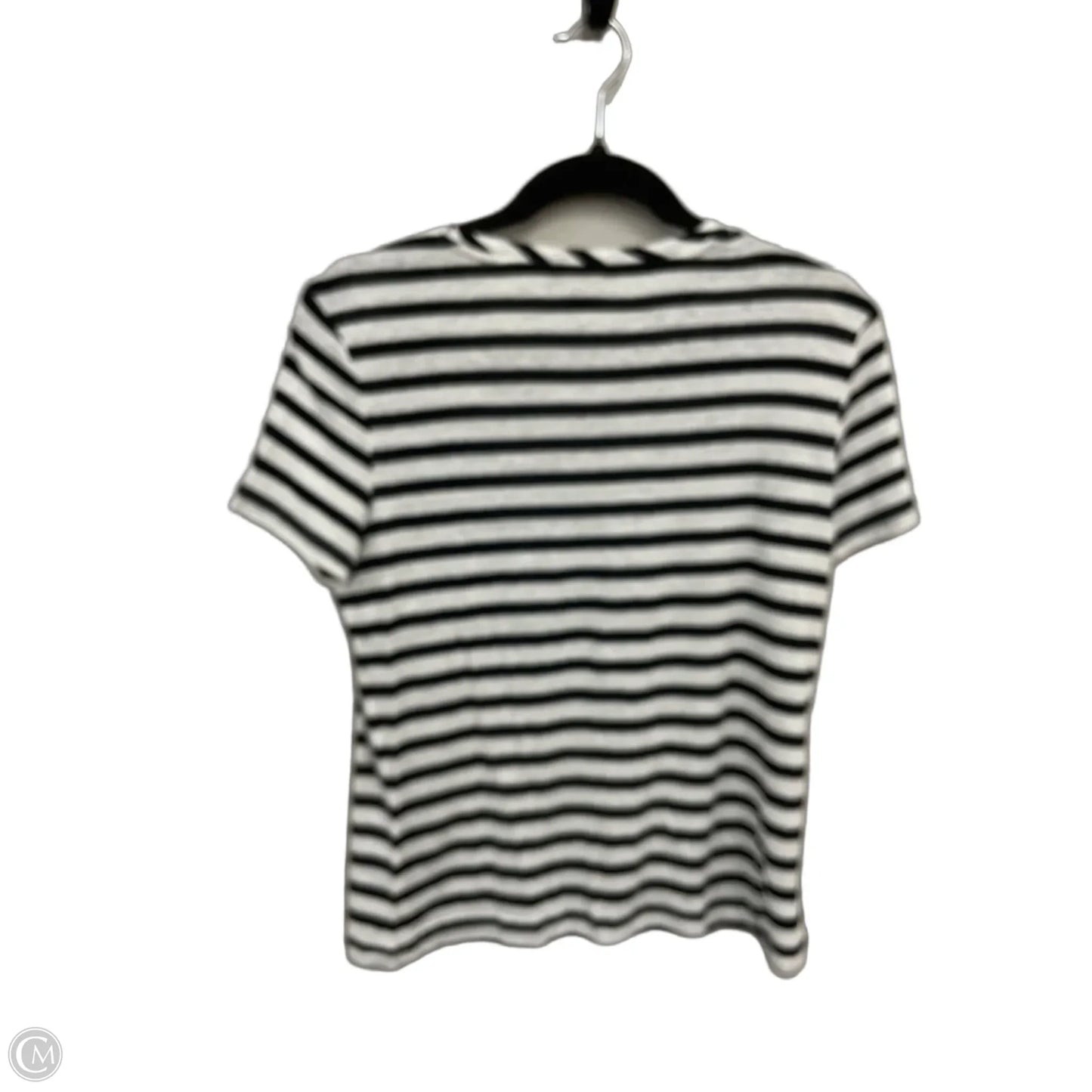 Top Short Sleeve By Brooks Brothers In Black & White, Size: M