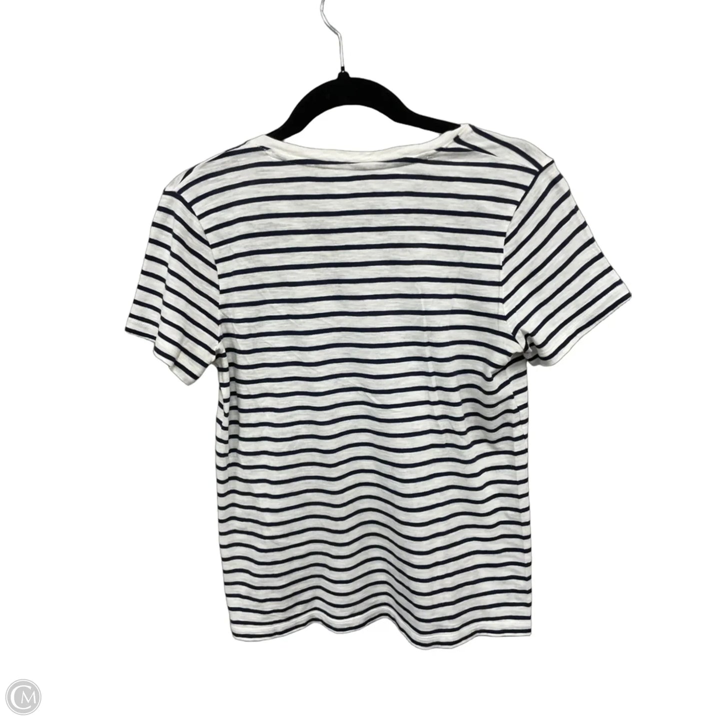 Top Short Sleeve By Madewell In Blue & White, Size: S