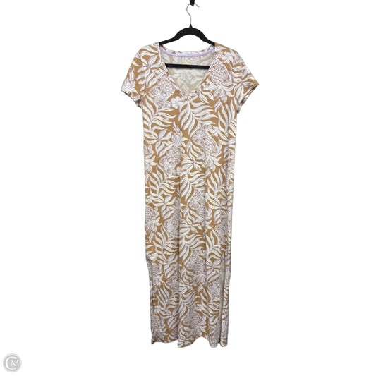 Dress Designer By Lilly Pulitzer In Tan & White, Size: M