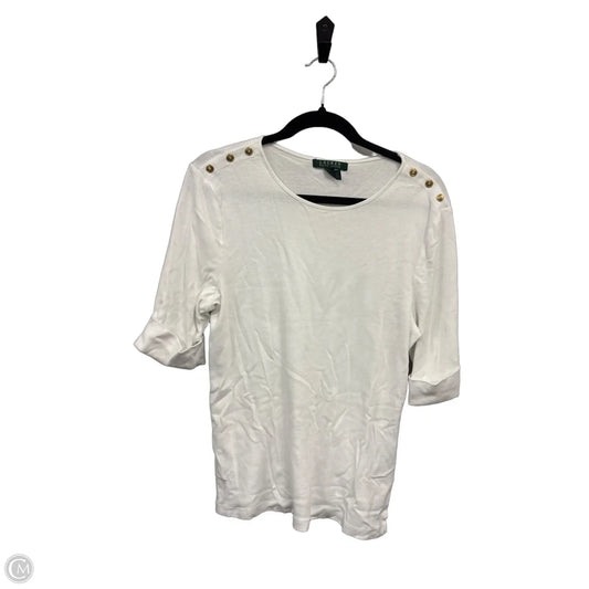Top Short Sleeve By Lauren By Ralph Lauren In White, Size: Xs