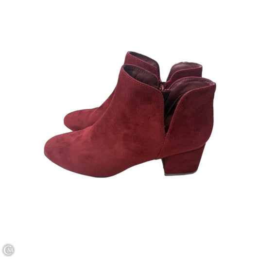 Boots Ankle Heels By Kim Rogers In Maroon, Size: 9
