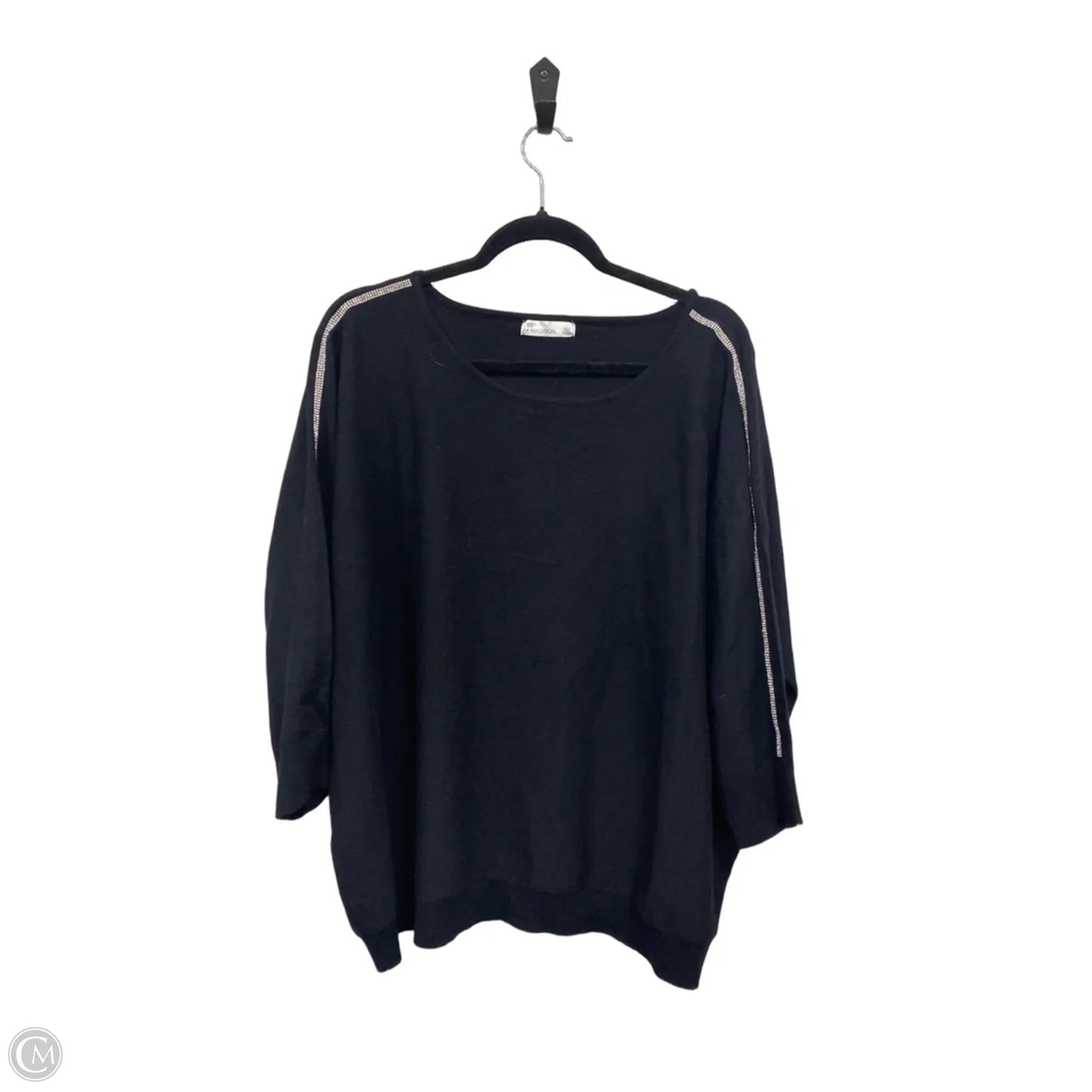 Sweater By 89th And Madison In Black & Silver, Size: 2x