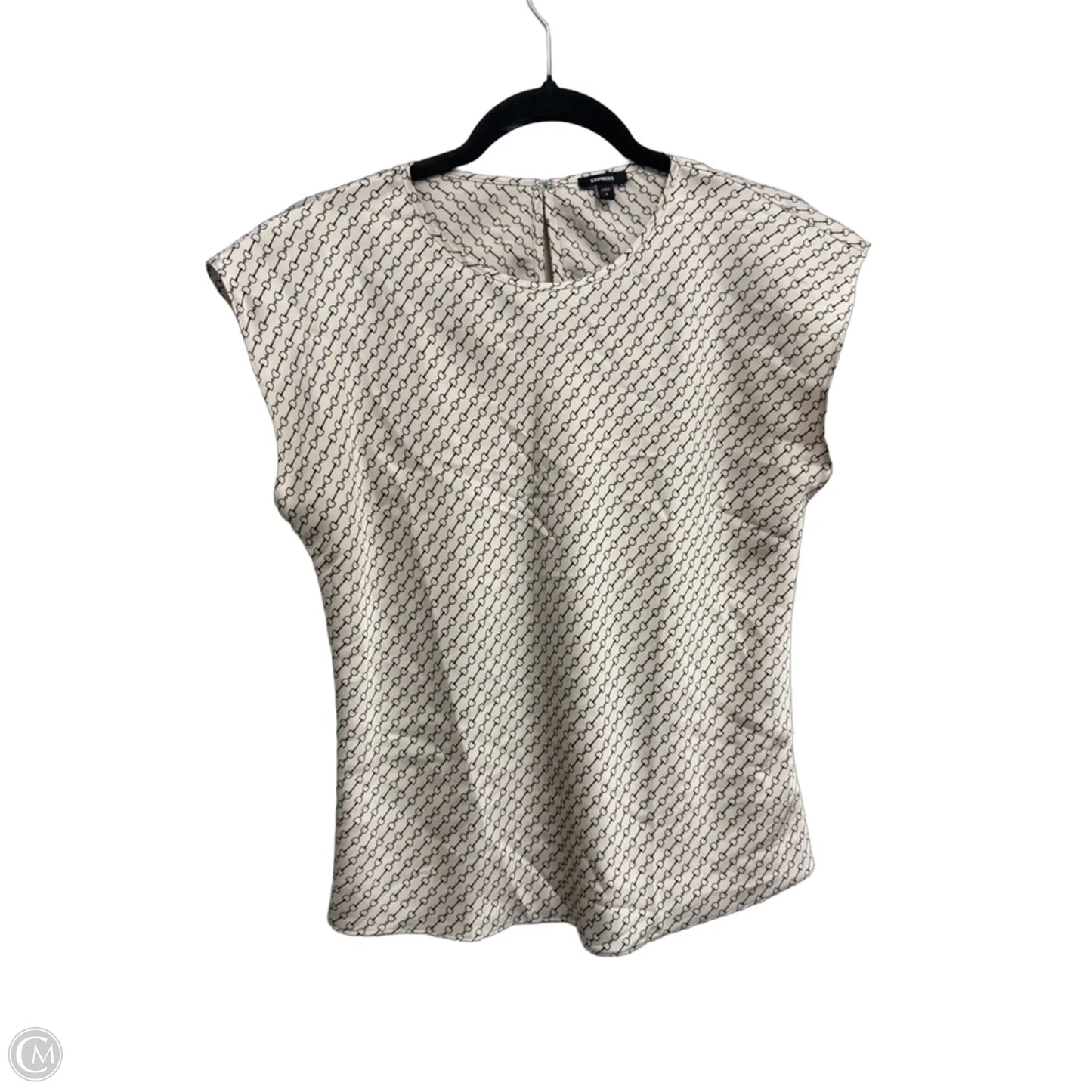 Top Short Sleeve By Express In Black & Cream, Size: S