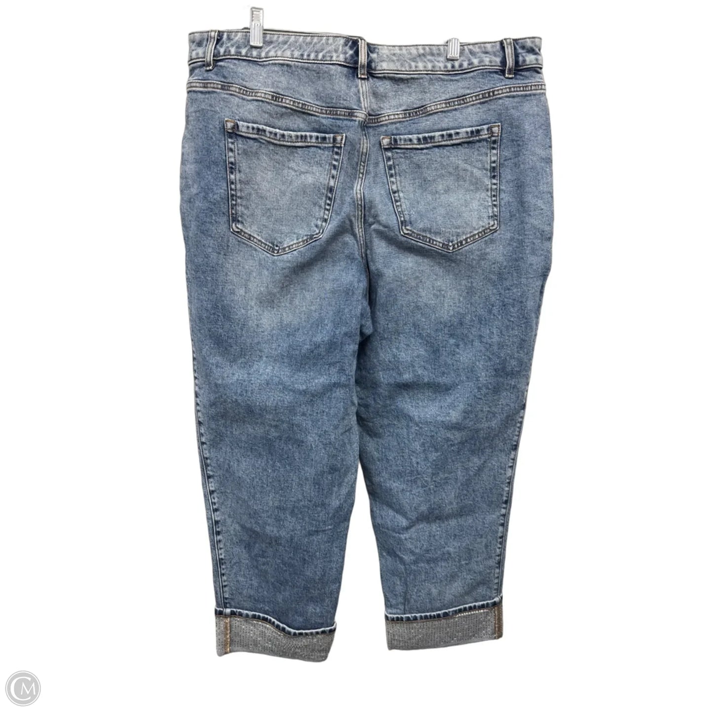 Jeans Boyfriend By Lane Bryant In Blue & Silver, Size: 18