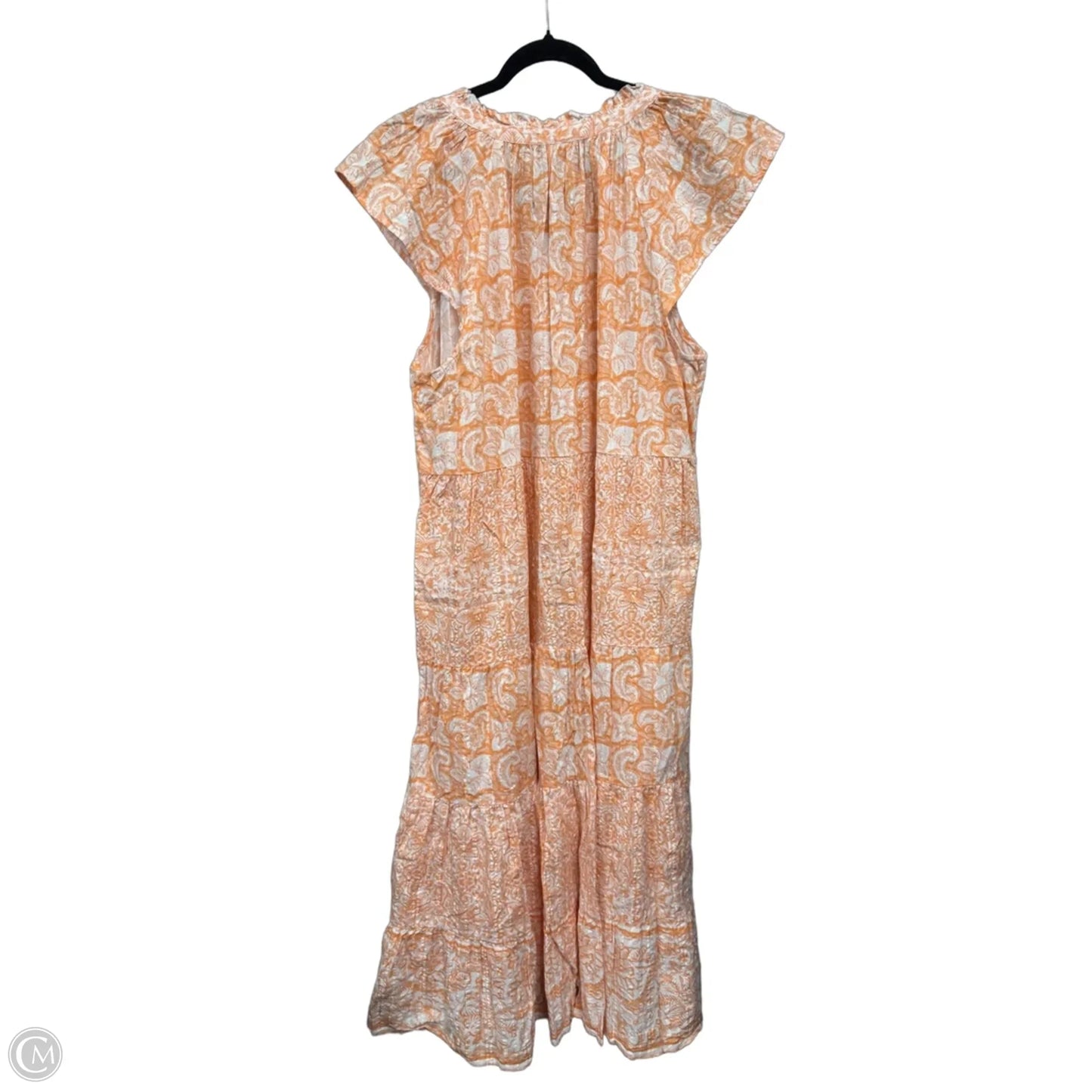 Dress Casual Midi By Wonderly In Orange & White, Size: 2x