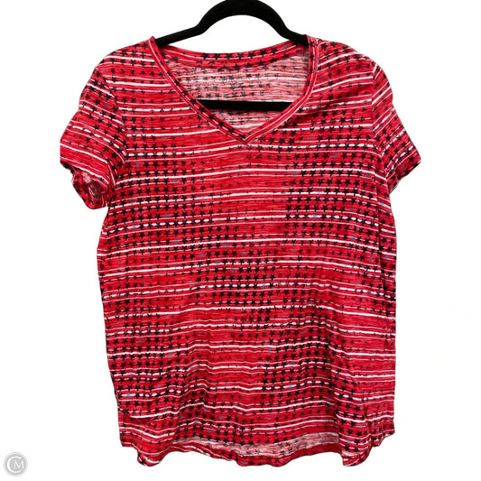 Top Short Sleeve Basic By New Directions In Black & Red, Size: M