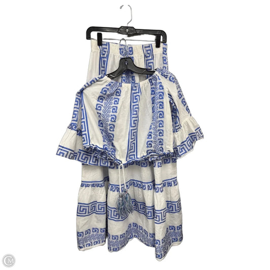Skirt Set 2pc By Clothes Mentor In Blue & White, Size: S