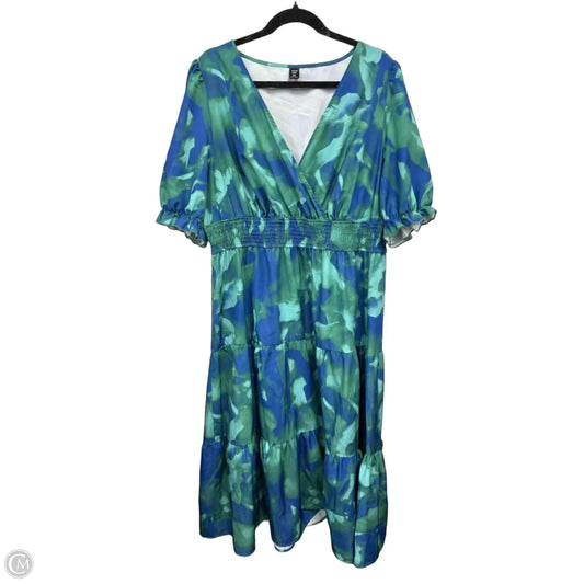 Dress Casual Midi By Shein In Blue & Green, Size: 3
