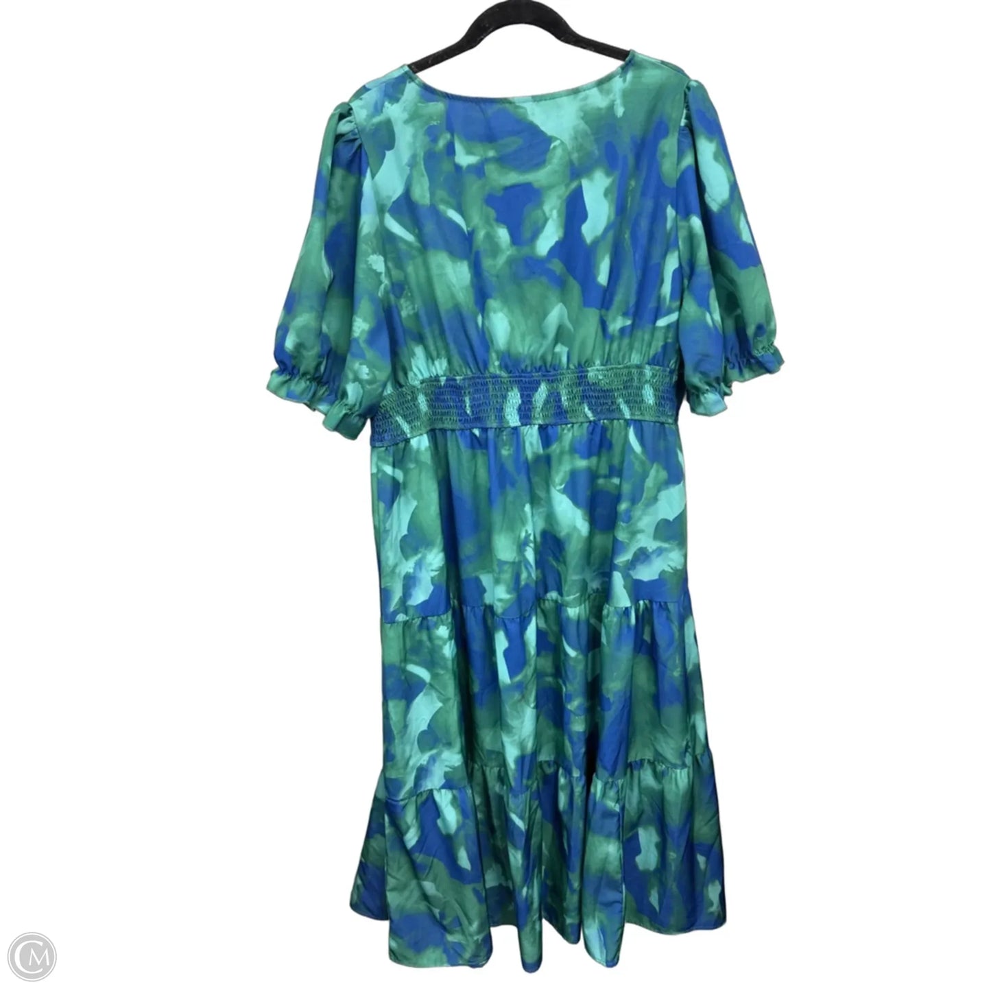 Dress Casual Midi By Shein In Blue & Green, Size: 3
