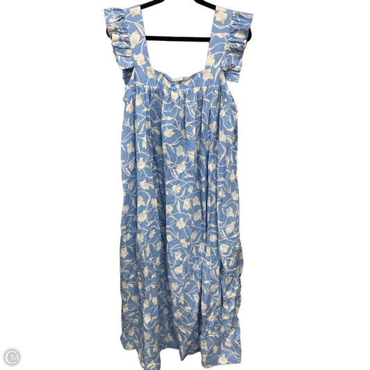 Dress Casual Midi By A New Day In Blue & White, Size: Xxl