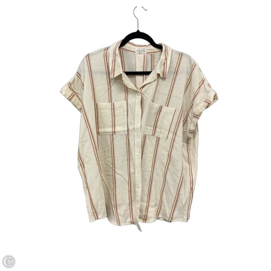 Top Short Sleeve By Wonderly In Cream & Orange, Size: Xl