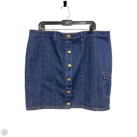 Skirt Mini & Short By Pretty Little Thing In Blue, Size: Xl