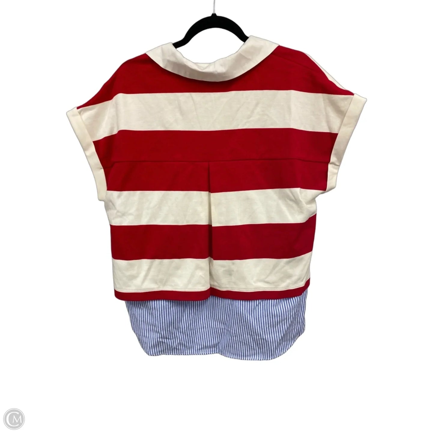 Top Short Sleeve By Entro In Blue & Red & White, Size: M