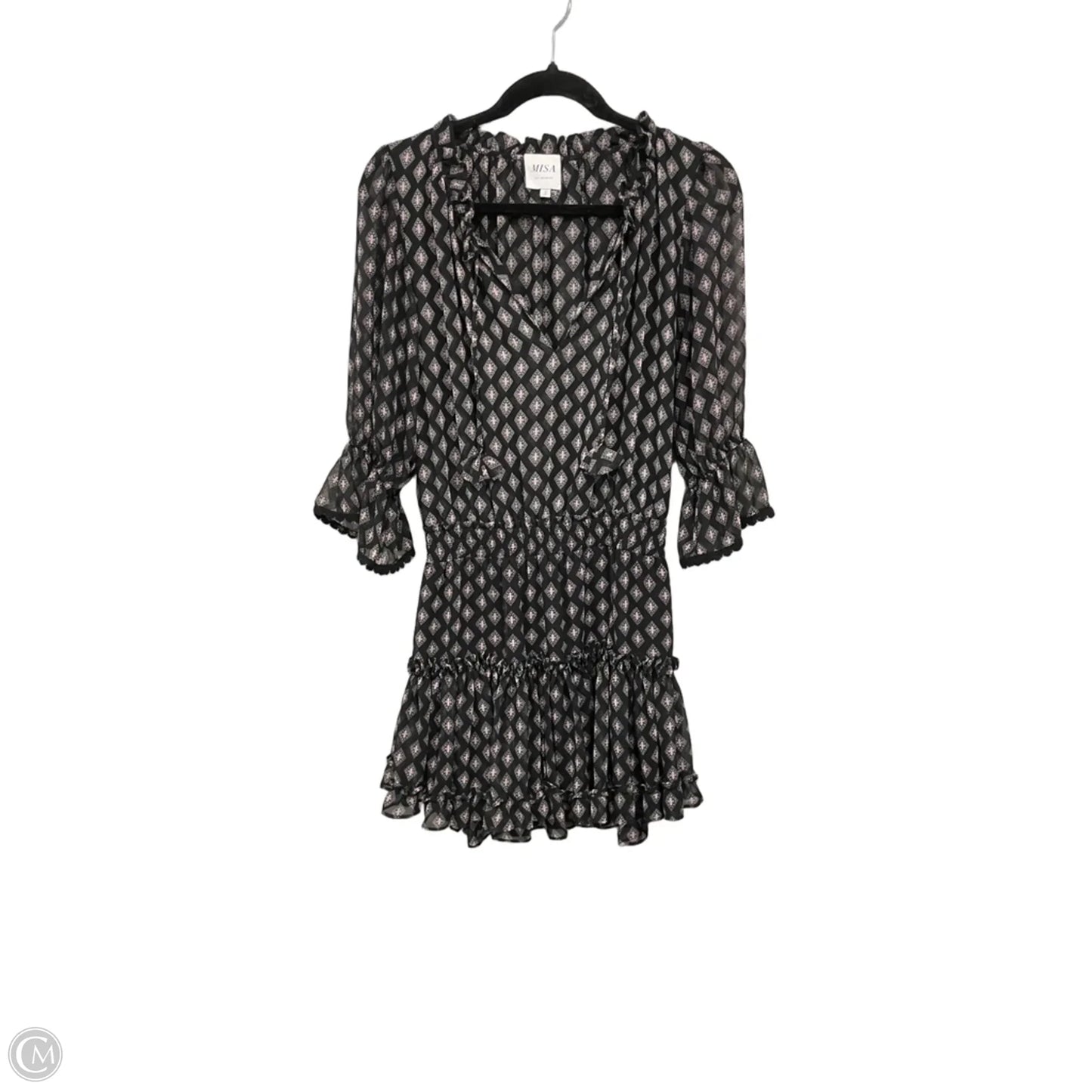 Dress Designer By Misa In Black & Pink, Size: S