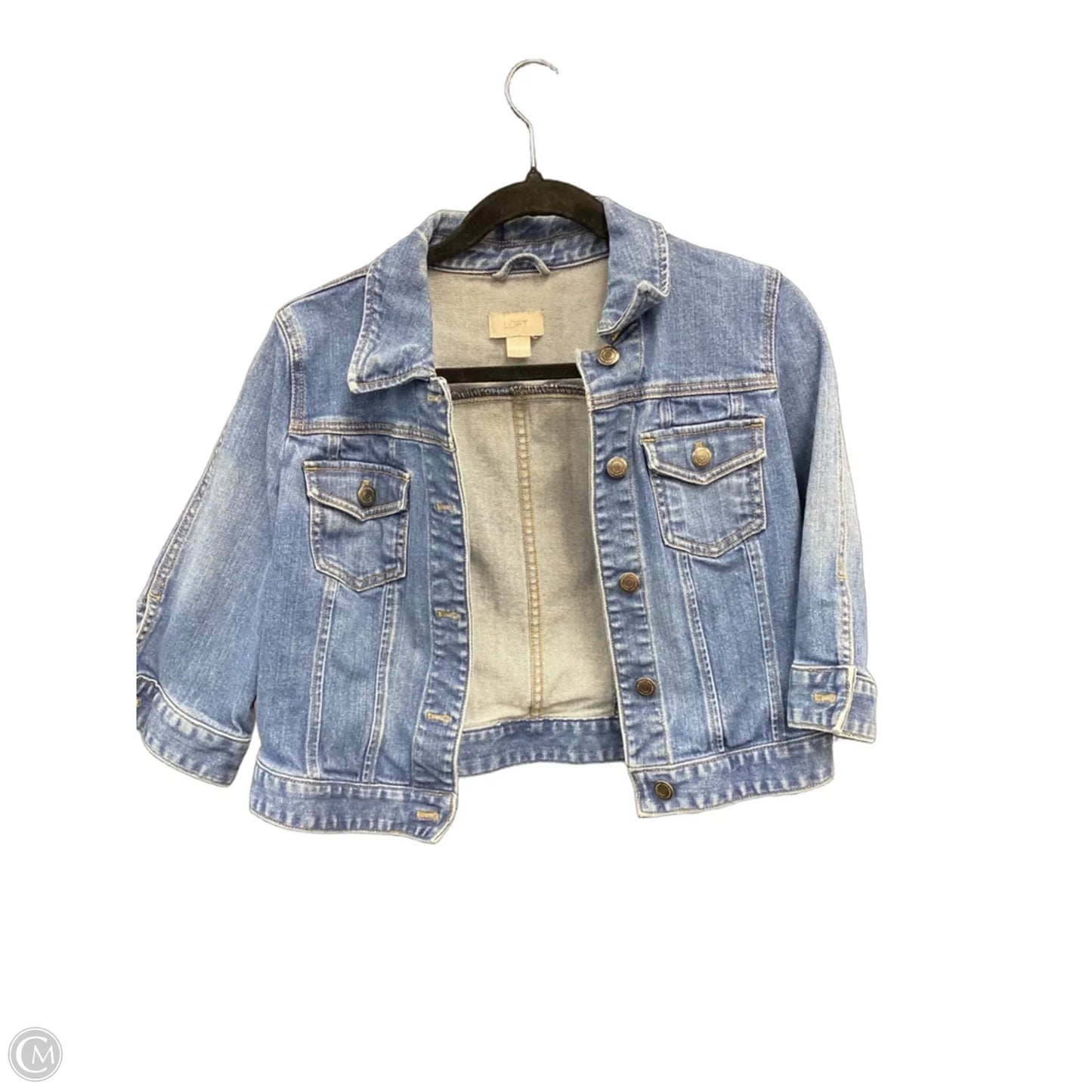 Jacket Denim By Loft In Blue, Size: 4