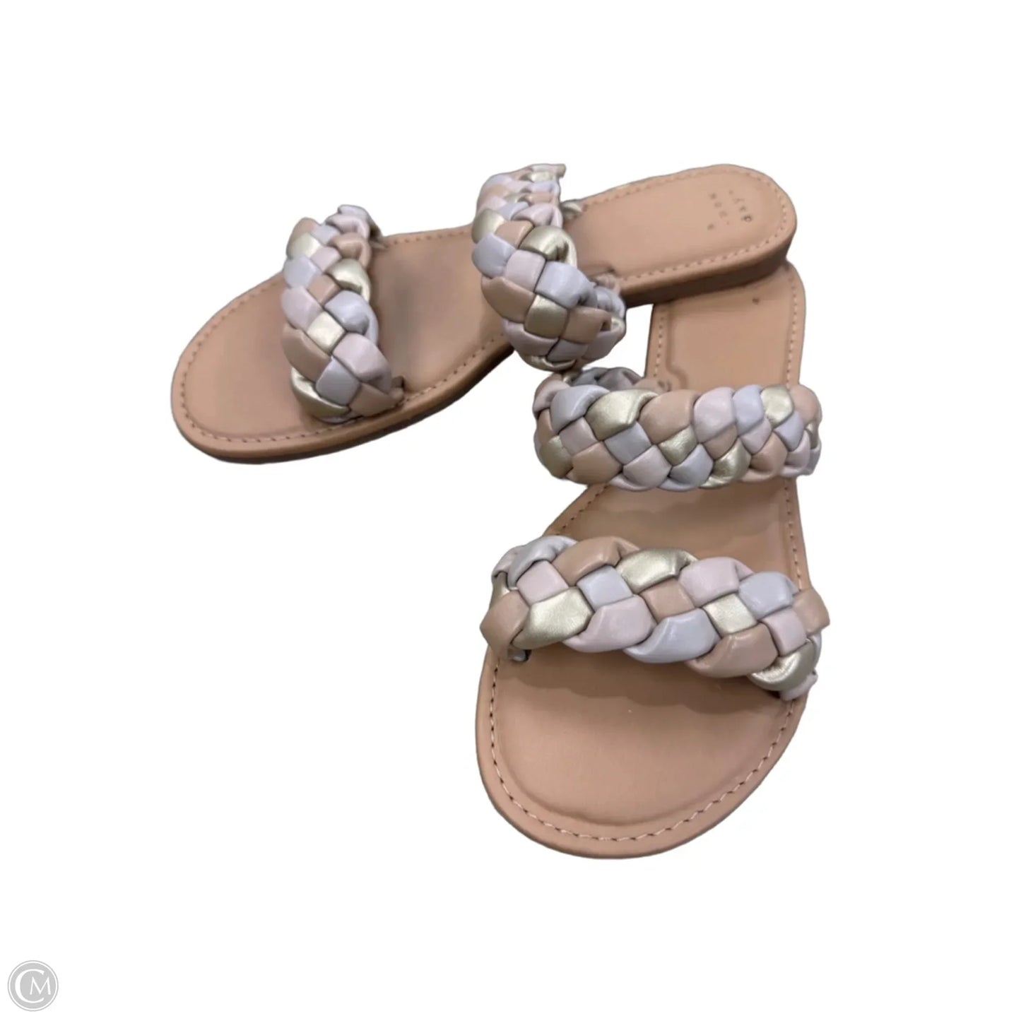 Sandals Flats By A New Day In Gold & Tan, Size: 7.5