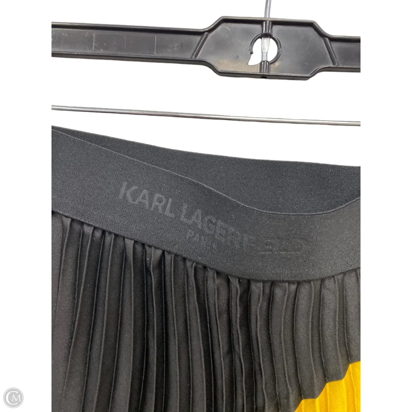 Skirt Designer By Karl Lagerfeld In Black & Gold, Size: M