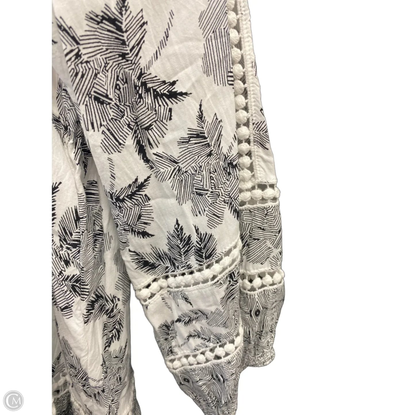 Top 3/4 Sleeve By Fever In Black & White, Size: Xl