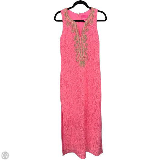 Dress Designer By Lilly Pulitzer In Gold & Pink, Size: 2