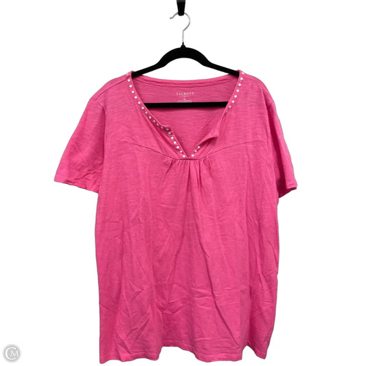 Top Short Sleeve By Talbots In Pink, Size: 2x
