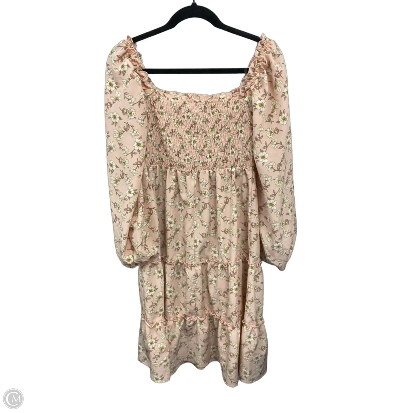 Dress Casual Midi By As U Wish In Cream & Pink, Size: L