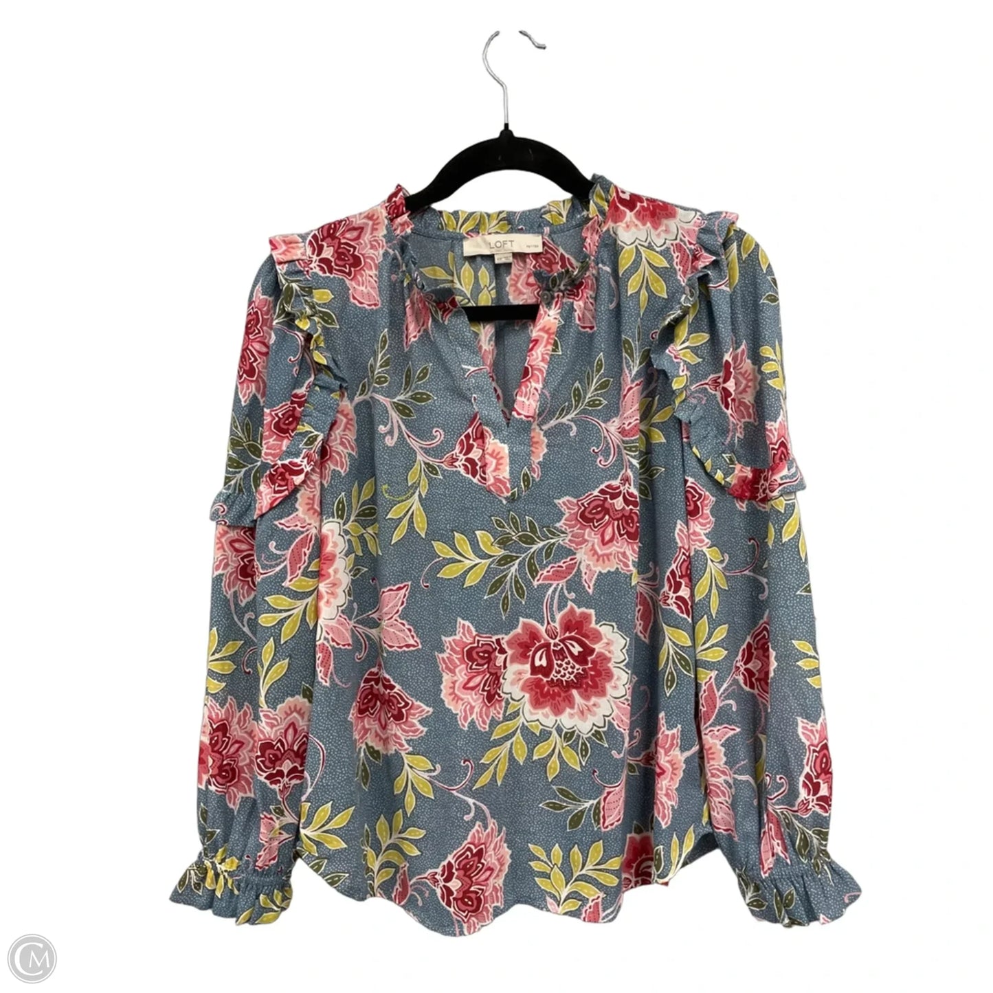Top Long Sleeve By Loft In Blue & Pink, Size: Xsp