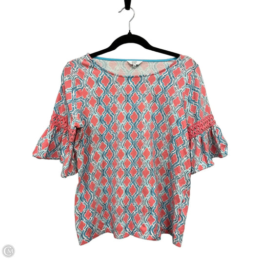 Top 3/4 Sleeve By Crown And Ivy In Blue & Pink, Size: S
