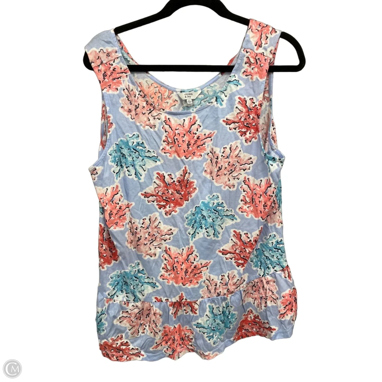 Top Sleeveless By Crown And Ivy In Blue & Orange, Size: Xl
