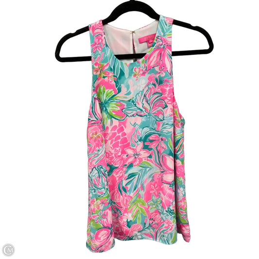 Top Sleeveless Designer By Lilly Pulitzer In Blue & Pink, Size: S
