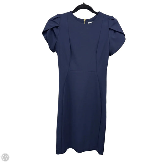 Dress Casual Midi By Calvin Klein In Navy, Size: 4