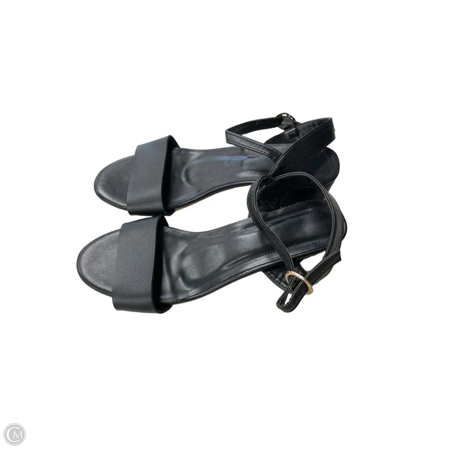 Sandals Heels Block By Clothes Mentor In Black, Size: 9.5