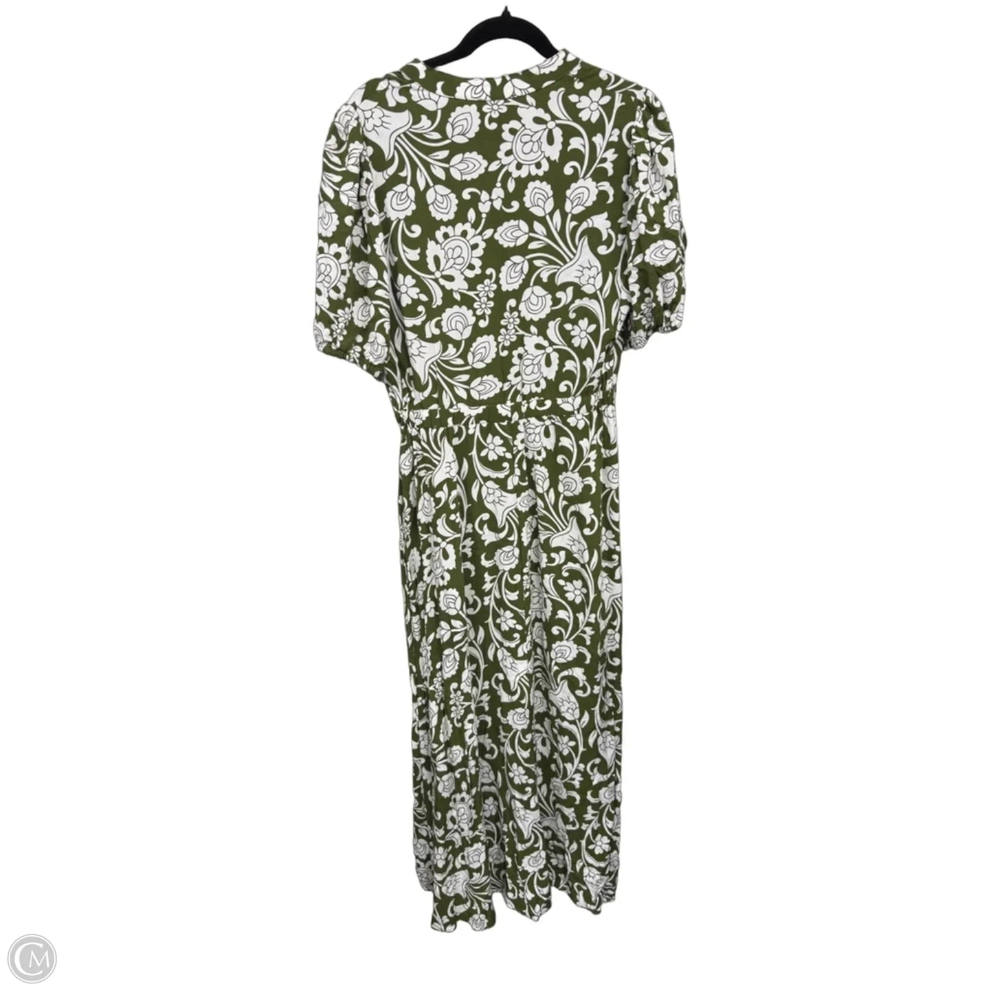 Dress Casual Maxi By Msk In Green & White, Size: M