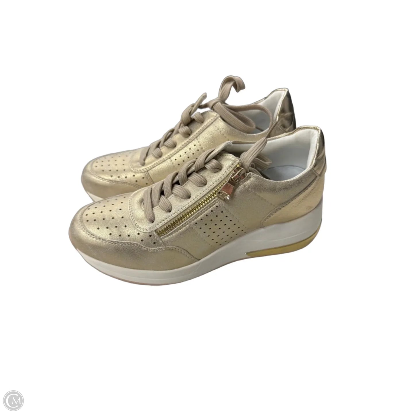 Shoes Sneakers By Clothes Mentor In Gold, Size: 6.5
