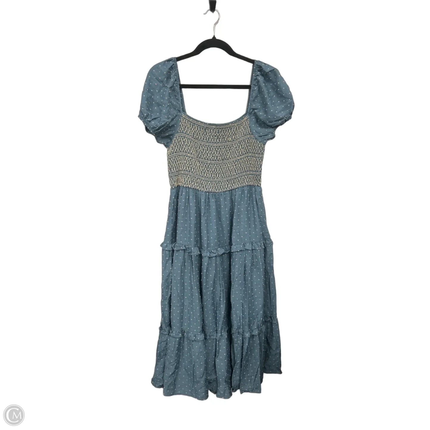 Dress Casual Midi By Moon River In Blue & Tan, Size: L