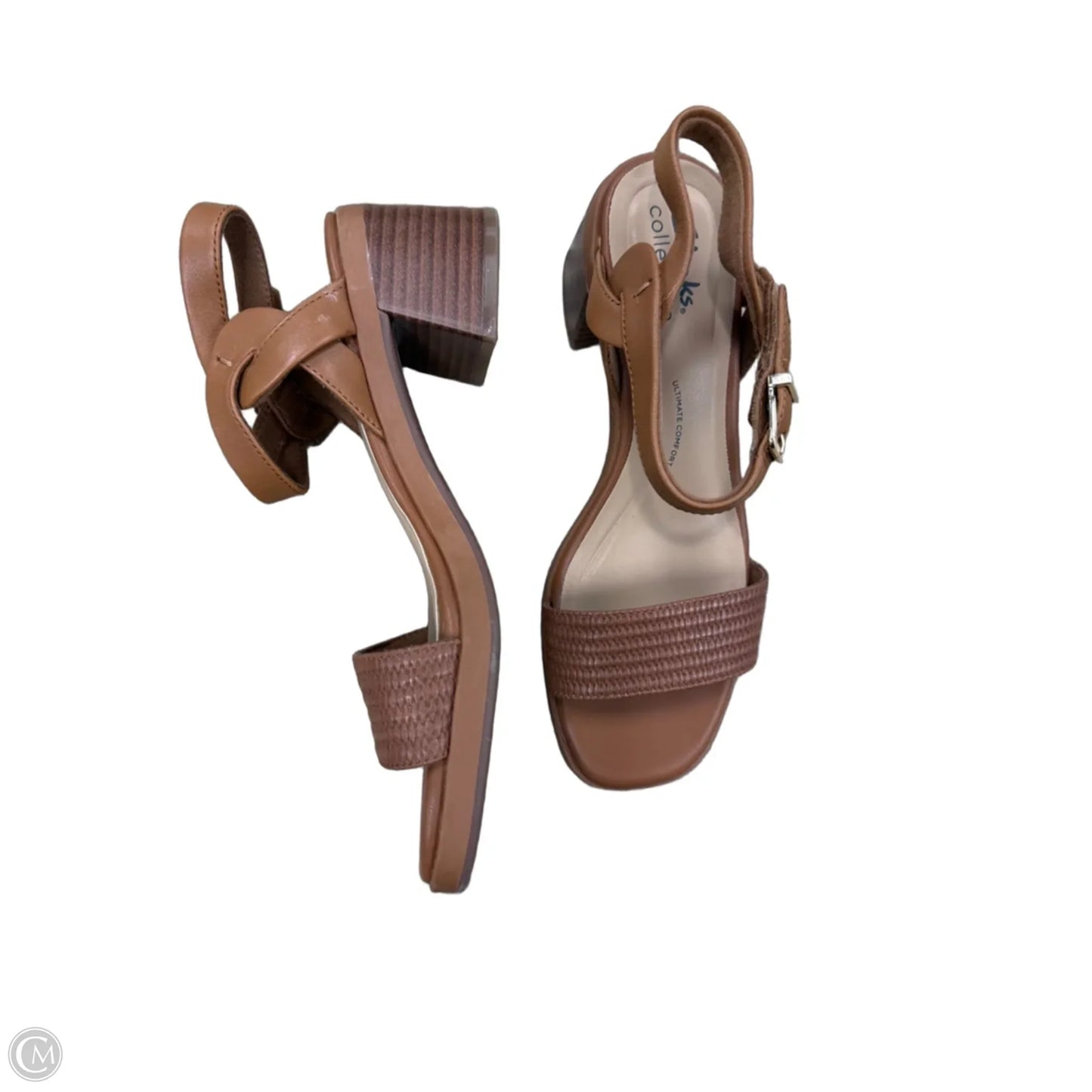 Sandals Heels Block By Clarks In Copper, Size: 7.5
