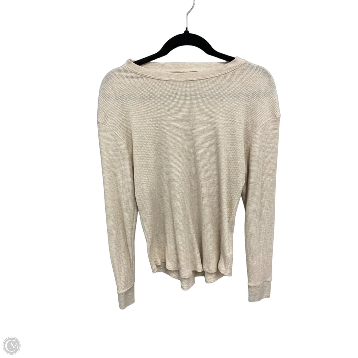 Top Long Sleeve Basic By Time And Tru In Tan, Size: M
