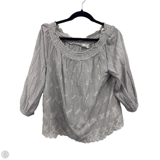 Top 3/4 Sleeve By Gap In Black & White, Size: M