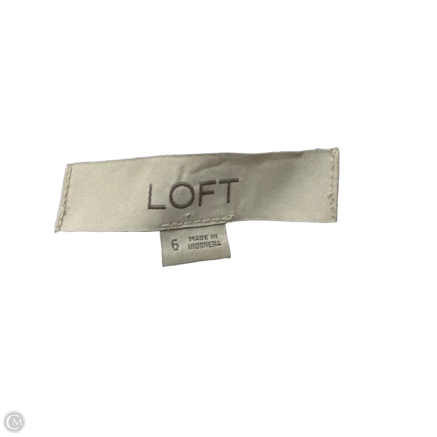 Dress Casual Short By Loft In Cream & Purple, Size: 6