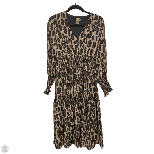 Dress Casual Midi By Taylor In Black & Tan, Size: 4