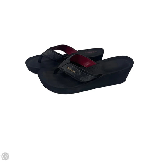 Sandals Designer By Coach In Black, Size: 8