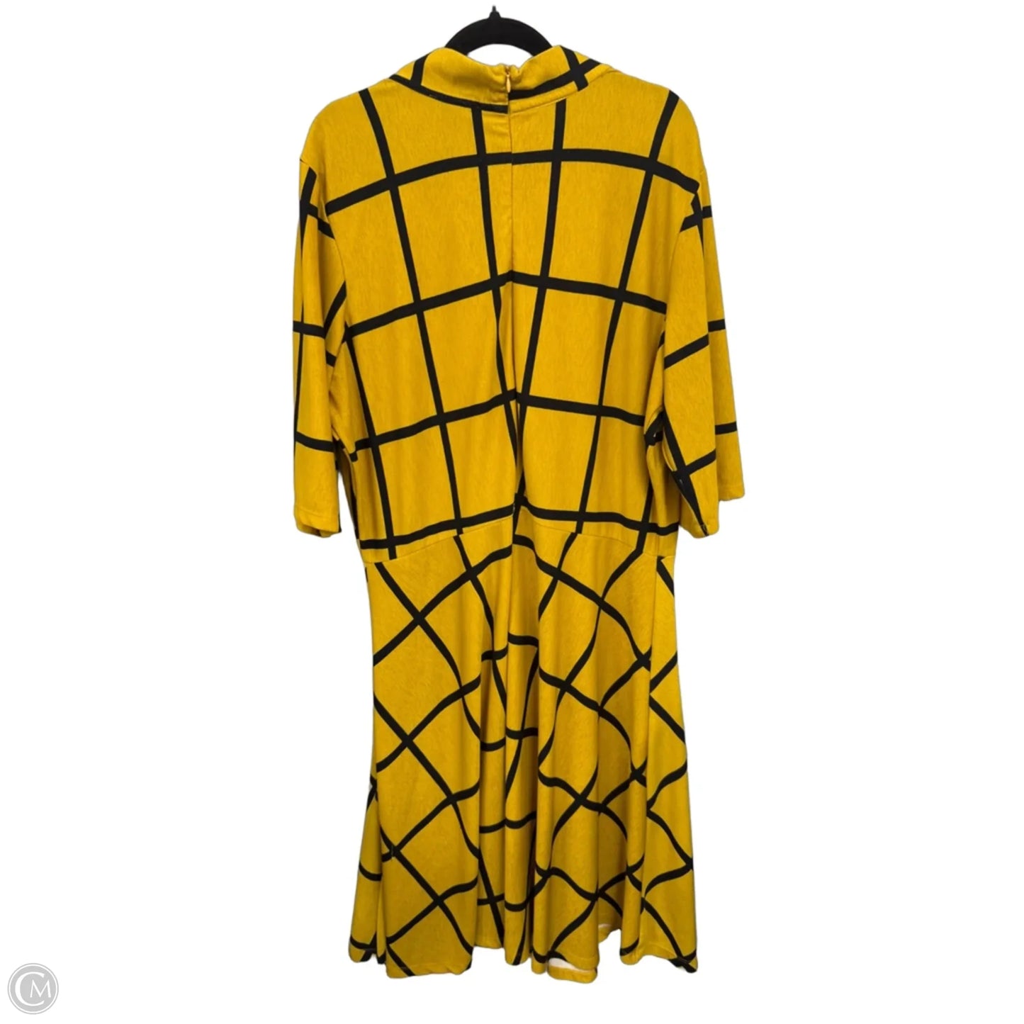 Dress Casual Midi By Ashley Stewart In Black & Gold, Size: 4x