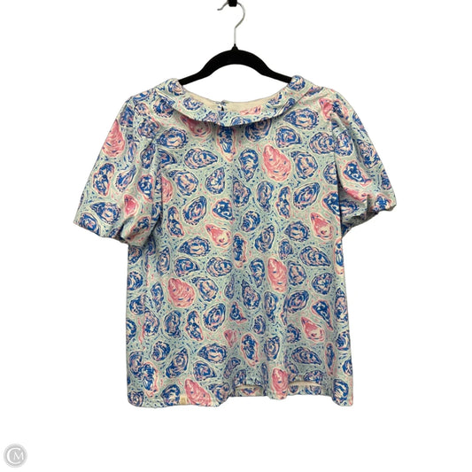 Top Short Sleeve By Simply Southern In Blue & Pink, Size: S