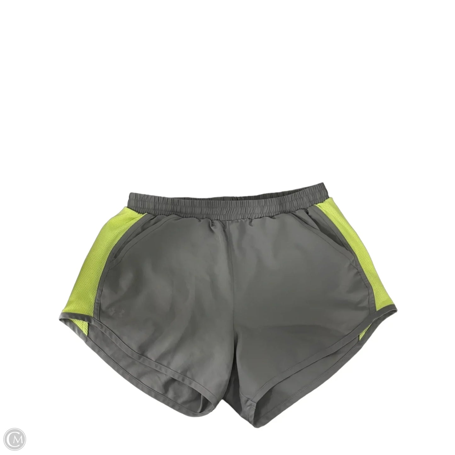 Athletic Shorts By Under Armour In Grey & Yellow, Size: S